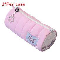 Fish Cat Pattern Pink Stationery Case With Multiple Pockets For School And Travel Use