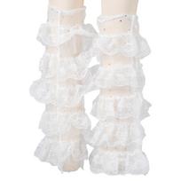 Meshes Leg Sleeve Thigh Highs Sock Baggy Cuffs Leg Cover Ruffle Lace Leg Warmer balta