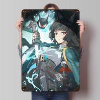 Hoshimi Miyabi Zenless Zone Zero Poster Customized Wall Art Vintage Metal Signs Retro Tin Plaque for Man Cave Bedroom Decoration 20x30cm（7.8x11.8inch）