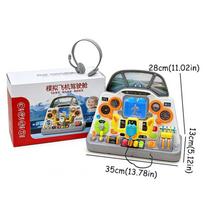 Kids Simulation Airplane Cockpit Montessori Toy Pretend To Pilot Flying Game Boys Sound/Light Steering Wheel Busy Board Toy Gift