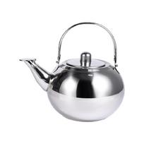 201 Stainless Steel Construction Teapot with Infuser Water Kettle with Heat Resistant Handle for Home and Office S