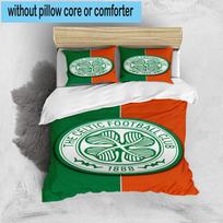 3pcs Cel-tic Football Club Crest Printed Bedding Set Duvet Cover Closure Includes 1 Duvet Cover & 2 Pillowcases Bedding Sets Home Decor Gifts 135cm*200cm
