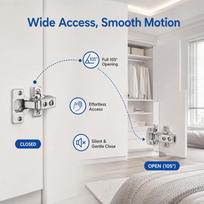 4pcs Concealed Door Hinges Adjustable Soft Close Hinges Heavy Cabinet Hinges  Cupboard