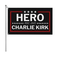 RIP Charlie Kirk Vėliava Tikra Patriotinis Atminimo Vėliava 3x5 pėdos Lauko Dvipusis Baneris Sodui Terasai Balkonui Tvorai Dekoruoti E