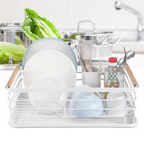 Multifunction Kitchen Dish Drainer Storage Shelf Draining Rack Organizer (White) balta
