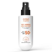Aravi Organic 100% Mineral Sunscreen Spray SPF 50 PA++++ | Broad Spectrum UVA/UVB & Blue Light Protection | Hydrating, Lightweight & Non-Greasy | N