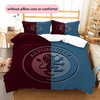 Aston Villa F.C. Raštas Patalynės Antklodės Komplektas Namų Dekoras Dovana (1 * antklodės užvalkalas + 2 * pagalvės užvalkalai be šerdies) 135x200cm