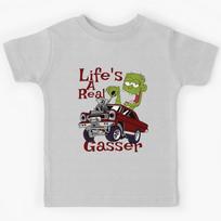 Hot Rod Gasser Cartoon Outlaw Drag Racing Blown Street Car Kids T-Shirt 120