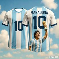 Apvalios apykaklės marškinėliai Maradona Atminimo Leidimas 3D Spausdinimas Greitai Džiūstantys Kvėpuojantys Ir Patogūs XXS