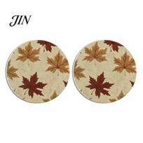 Waterproof Cup Holder Inserts 2Pcs Silicone Car Coaster, Round Non-Slip Heat Resistant Mat with Retro Coasters Floral Print, Coaster for Coffee A