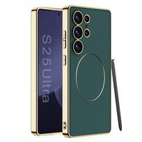 Samsung S25 Ultra Mobile Phone Case S24u Electroplating Plain Leather S23ultra Wireless Charging Anti Fall Protection Case SM-S23Ultra