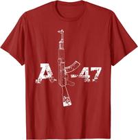AK47 AK-47 Gun Silhouette Illustration Men T-Shirt Short Sleeve Casual 100% Cotton O-Neck Summer Shirt S