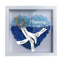 Personalized Mommy I Love You Flower Shadow Box Custom Names Holding Hands Frame Gifts S A balta
