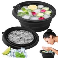 DEALDASH Face Bowl for Ice with Built-in Icetray, Portable Foldable Silicone Ice Facial Bowl, for Home Ice Bath Facial,| BPA-Free | ice Bowl for fa