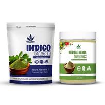Havintha Natūralūs Indigo Milteliai & Žolinė Henna 427g (200g Indigo + 227g Chna) | 100% gryni žoliniai plaukų dažai | Natūralūs juodi ir rudi plaukų dažai Ha