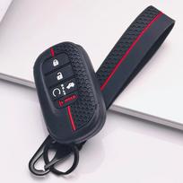 Honeycomb Silicone Key Fob Strap for Honda Civic Accord Inspire HRV CRV Pilot Odyssey ZR V XR Honeycomb Texture Shockproof Detachable Keychain Holder juoda