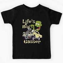 Hot Rod Gasser Cartoon Outlaw Drag Racing Blown Street Car Kids T-Shirt 120