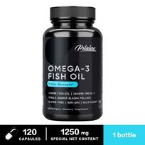 Pslalae Omega-3 Fish Oil Capsules, 1250mg, Burp-Free Fish Oil Supplement with EPA & DHA, for Men and Women 120*1