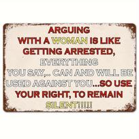 Keep Silent Humorous Vintage Metal Sign for Restaurants Country Stores Farms 20x30cm（7.8x11.8inch）