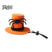 Halloween Pet Costume Accessory Cat Top Hat, Orange Dog Hat with Adjustable Strap, Spider Decoration Black for Small Dogs Festive Party Accessories oranžinė