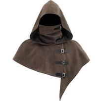 Cowl Style Pirate Cosplay Cap Ethnic Style Cosplay Cape Scarf Medieval Hooded Cloak Hat  Unisex ruda