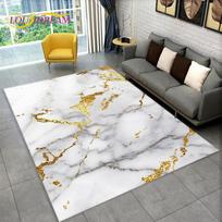 3D Nordic White Golden Colour Marble Geometric Area Rug,Carpet Rug for Living Room Bedroom Sofa Doormat Decor,Non-slip Floor Mat 40x60cm(15x23in)