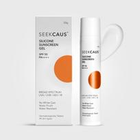 Seekcaus Silikoninis Apsauginis nuo Saulės Gelis SPF 50 PA++++ Vyrams ir Moterims | Plataus Spektro UVA UVB Mėlynos Šviesos Apsauga | Be Aliejaus, Nekomedogeninis, Nelipnus