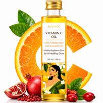 Auravedic Vitamin C Serum For Glowing Skin Men Women 100ML Vitamin C Moisturizer For Face Oil Body Oil After Bath For Daily Use With Vitamin e Avoc yellow