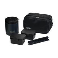 Pearl Metal Lunch Jar Bento Box Lunch 520ml Rice Stainless with Home Label Set, Container, Steel, Bag, Insulated, Black, HC-6 juoda
