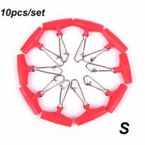Barb Stable Fishing Sinker Slip Clip Hook Plastic Head Swivel With Hooked Clear Snap Balance Red - S