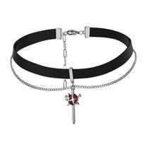 Gothic Night Choker Necklace With Pendant And Eightpointed Star For Women