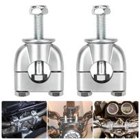 Silver 7/8  22mm Handlebar Riser Mount 1 Pair Heavy Duty Clamp for ATV Off-Road Motorcycle Modification Parts 1 Pair