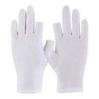 Elastic Outdoor Fashion Two Finger Driving Fingerless Ice Silk Gloves Women Gloves Man Mittens white-two finger
