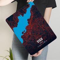 Vigo Spain City Map Metal Wall Art Modern Home Decor Unique Travel Souvenir for Living Room Office 20x30cm（7.8x11.8inch）