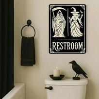 Gothic Grim Reaper Wall Art  x Inch Halloween Metal Sign Spooky Bathroom Decor Gift 20x30cm（7.8x11.8inch）