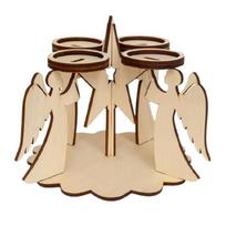 Wooden Angel Wreath Candle Holders Advent Candle Rings Angel Wreath Candlestick Holders for Centerpieces Home Decors 1