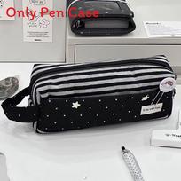 Stylish In Spired Fabric Pencil Holder With Multiple Compartments For Teens juoda pilka spalva