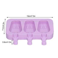 2 pcs Rabbit Shaped Silicone Ice Cream Mold 3 Grid Frozen Treat Maker Homemade Popsicle Mold  Summer
