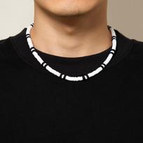 Boho Black and White Polymer Clay Choker Necklace for Women and Men Summer Vintage Clavicle Jewelry juoda