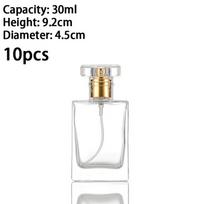 10 vnt. 30/50 ml kvepalų buteliukai, auksiniai, sidabriniai, tušti buteliukai, purškikliai, nešiojami kvepalų dozatoriai auksas