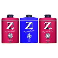 Z Magnetism Classic & Icon Deodorizing Talcum Powder for Men | Signature Woody, Spicy & Bold Fragrance | Fights Body Odor with Long Lasting Freshne