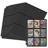 SENUN Trading Card Card File Compatible with and Card 9 Card for Collecting and Other 18 Card File 50 Black Transparent up to 900 File, 2-Hole, juoda