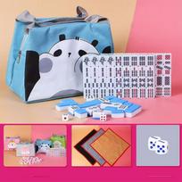 Mahjong Tiles Set with Storage Bag and for Home and Travel Includes 2 Made of Resin (144 Tiles) Mat. Ultra-lightweight, Portable, Use. Dice. Material. mėlyna