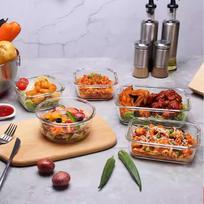 LOCK&LOCK Glass Food Container, Microwave-Safe Fruit Storage Box, Lunch Box, LLG831O_650ml
