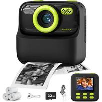 Kids Instant Print Camera, Birthday Gifts for Boys and Girls, Kids Digital Camera Toys, 1080P HD Video, Boy Gifts/Girl Gifts žalia