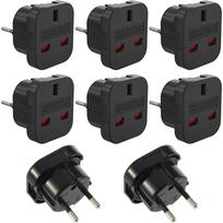 8 x UK Plug Adapter, UK to EU Travel Adapter, 3 Pin UK Plug to Europe/French 2 Pin Travel Accessories 8PCS