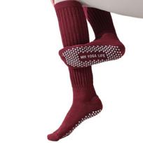 1Pair Pilates Grippy Socks with Grips for Women Yoga Nonslip Long Socks for Barre,Ballet,Dance Workouts,Hospital bordinė