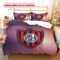Club Atlético San Lorenzo de Almagro Pattern Bedding Quilt Set  Home Decoration  Gift (1 * duvet cover + 2 * pillowcase  without core) 135x200cm