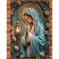 AlumSacredPlaque D Spiritual Icon Wall Hanging  Religious Aluminum Plaque Multipurpose Decor for Home Chapel 20x30cm（7.8x11.8inch）