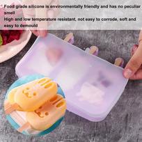 2 pcs 3 Grid Silicone Ice Cream Mold Easy Release Frozen Treat Maker Homemade Popsicle Mold  DIY